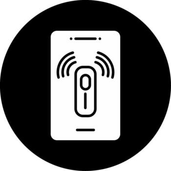 proximidad sensor función glifo circulo invertido vector