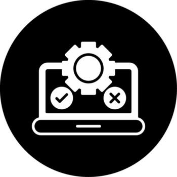 software pruebas herramientas glifo circulo invertido vector