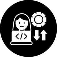 Collaboration Software Feature Glyph Circle Inverted vector