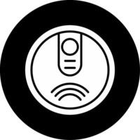 Robot Vacuum Autonomous Cleaning Device Glyph Circle Inverted vector