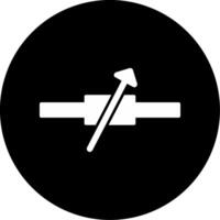Variable Resistor Design Glyph Circle Inverted vector