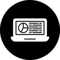 Laptop Computer Device Glyph Circle Inverted vector
