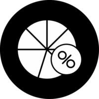 Percentage Data Ratio Glyph Circle Inverted vector