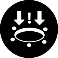 Open Hole Caution Uncovered Hole Risk Glyph Circle Inverted vector