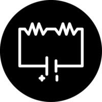 Resistor Divider Circuit Glyph Circle Inverted vector