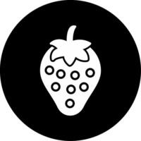Strawberry Red Berry Glyph Circle Inverted vector