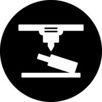 Additive Manufacturing Process Glyph Circle Inverted vector