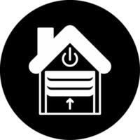 Home Garage Automation Automated Carport Glyph Circle Inverted vector