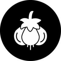 Garlic Aromatic Bulb Glyph Circle Inverted vector