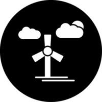 Windmill Renewable Energy Device Glyph Circle Inverted vector