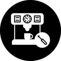 Coffee Machine Fix Glyph Circle Inverted vector