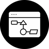 Flow Diagram Design Glyph Circle Inverted vector