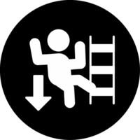 Fall From Stairs Stairs Accident Risk Glyph Circle Inverted vector