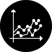 Line Chart Trend Graph Glyph Circle Inverted vector