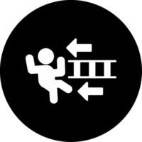 Fall From Stairs Stair Accident Risk Glyph Circle Inverted vector