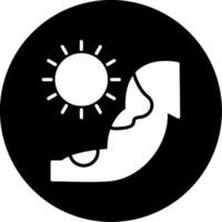 Arm Sun Burn Sunburn on Arm Glyph Circle Inverted vector