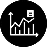 Line Chart Graph Glyph Circle Inverted vector