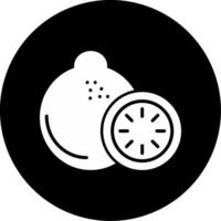 Kiwi Fuzzy Fruit Glyph Circle Inverted vector
