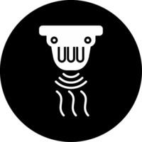 Fire Detector Flame Detection Device Glyph Circle Inverted vector