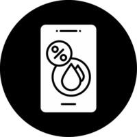 Humidity Measurement Sensor Glyph Circle Inverted vector