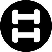 Dumbbells Hand Weights Glyph Circle Inverted vector
