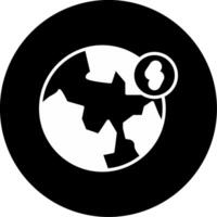 Planet Earth Global Environment Glyph Circle Inverted vector