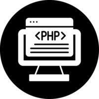 PHP Programming Language Glyph Circle Inverted vector
