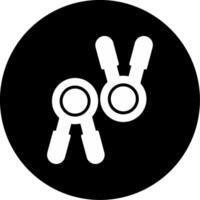 Hand Grip Strength Tool Glyph Circle Inverted vector