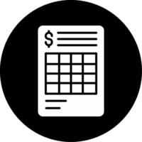 Bill Invoice Document Glyph Circle Inverted vector