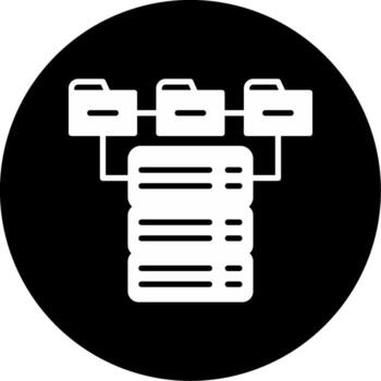 Database Management Systems Glyph Circle Inverted vector