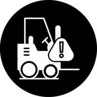 Forklift Caution Forklift Operation Safety Glyph Circle Inverted vector