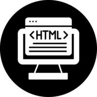 HTML Web Language Glyph Circle Inverted vector