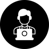 Online Seminar Digital Workshop Glyph Circle Inverted vector