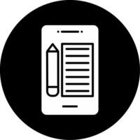 Note-Taking App Feature Glyph Circle Inverted vector