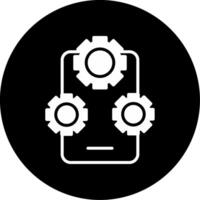 App Development Process Glyph Circle Inverted vector