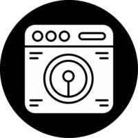 Smart Washing Machine Automated Laundry Appliance Glyph Circle Inverted vector