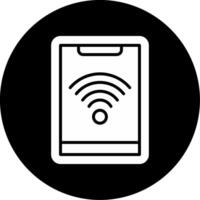 Smart Wifi Wireless Network Management Glyph Circle Inverted vector