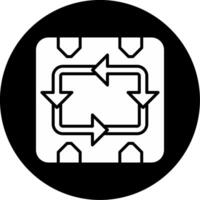Boxes Recycle Packaging Reuse Glyph Circle Inverted vector