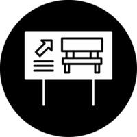 Rest Area Rest Stop Glyph Circle Inverted vector