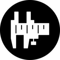 Vernier Caliper Tool Glyph Circle Inverted vector