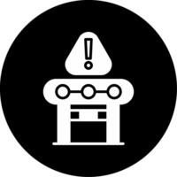 Conveyor Belt Caution Conveyor Safety Glyph Circle Inverted vector