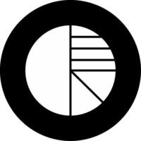 Pie Graph Representation Glyph Circle Inverted vector