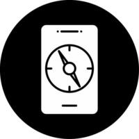 Digital Compass Tool Glyph Circle Inverted vector