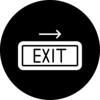 Exit Sign Direction Glyph Circle Inverted vector