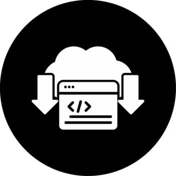 borde informática concepto glifo circulo invertido vector