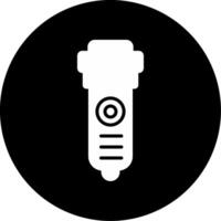 Flashlight Portable Light Glyph Circle Inverted vector