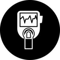 Pulse Oximeter Blood Oxygen Measurement Glyph Circle Inverted vector
