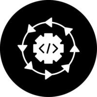 Development Cycle Stages Glyph Circle Inverted vector