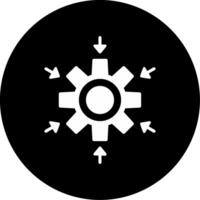 Gear Mechanism Design Glyph Circle Inverted vector