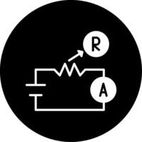 Resistor Component Usage Glyph Circle Inverted vector